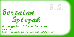 bertalan szlezak business card