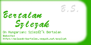 bertalan szlezak business card